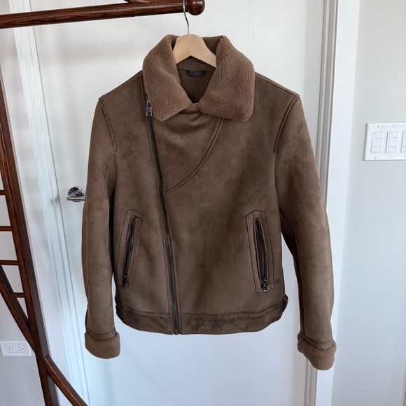 Mango Men's Tan Shearling Jacket - Picture 3 of 6